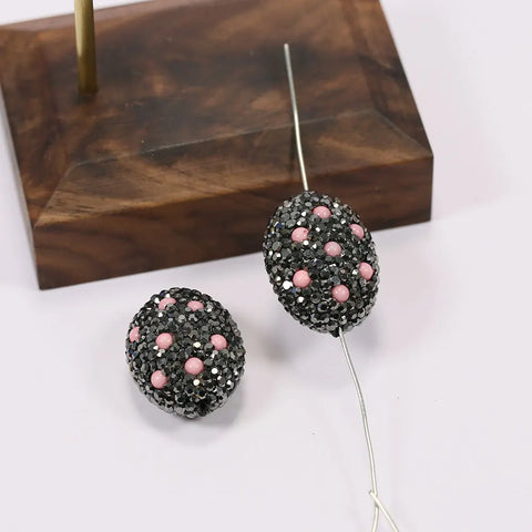 Black Pink Coral Rhinestone Beads-ToShay.org