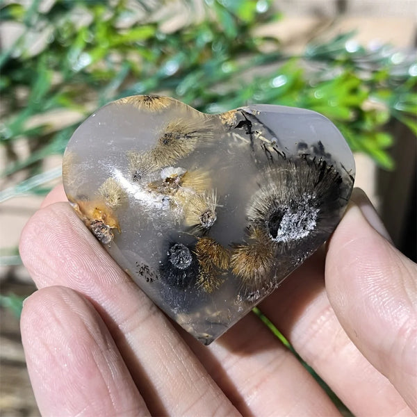 Yellow Hair Agate Heart-ToShay.org