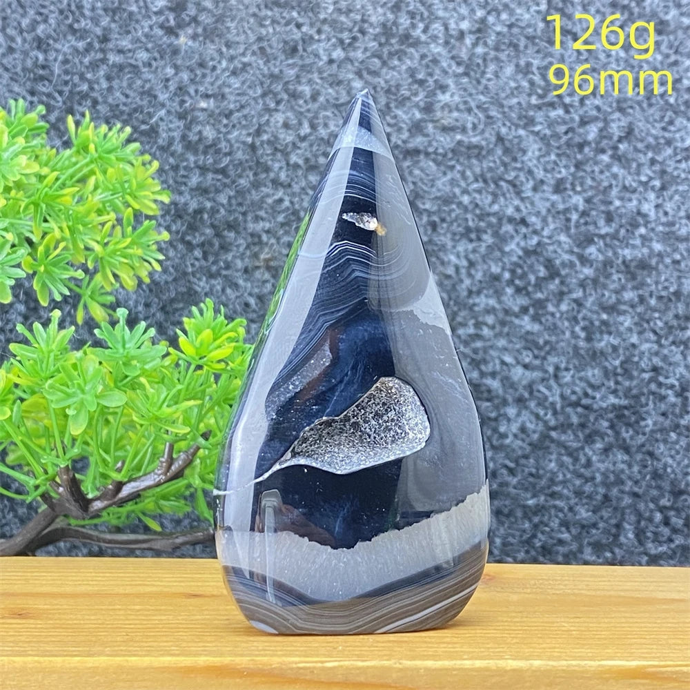 Black Silk Agate Torch-ToShay.org