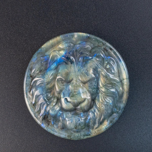 Blue Labradorite Lion Plate-ToShay.org