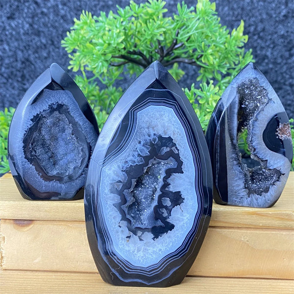 Black Agate Geode Torch-ToShay.org