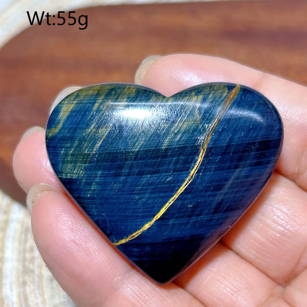 Blue Flash Tiger Eye Heart-ToShay.org