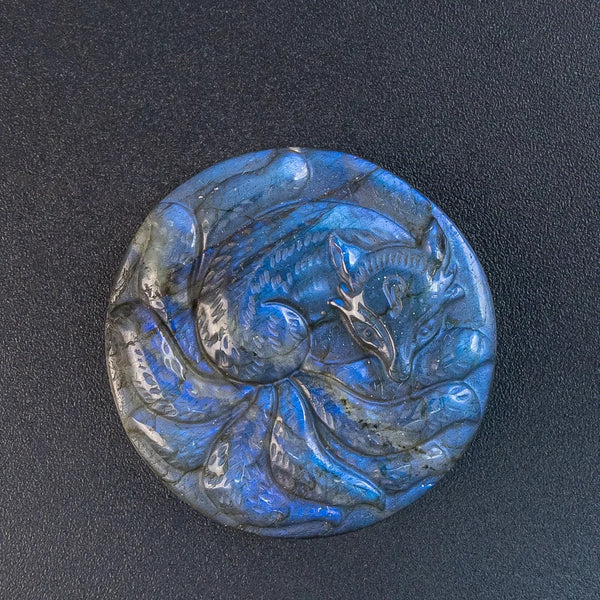Blue Labradorite Fox Plate-ToShay.org