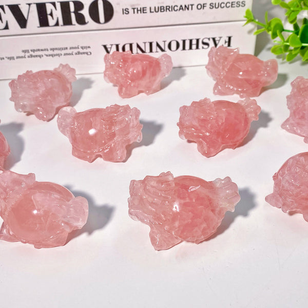 Pink Rose Quartz Dragon Turtle-ToShay.org