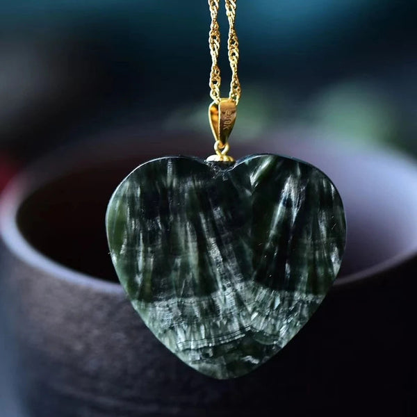Green Seraphinite Pendant-ToShay.org