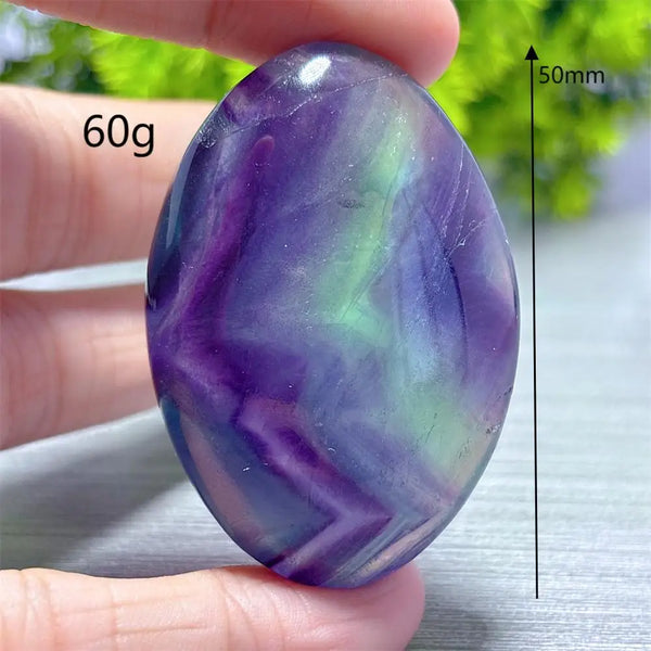 Rainbow Fluorite Palm Stone-ToShay.org