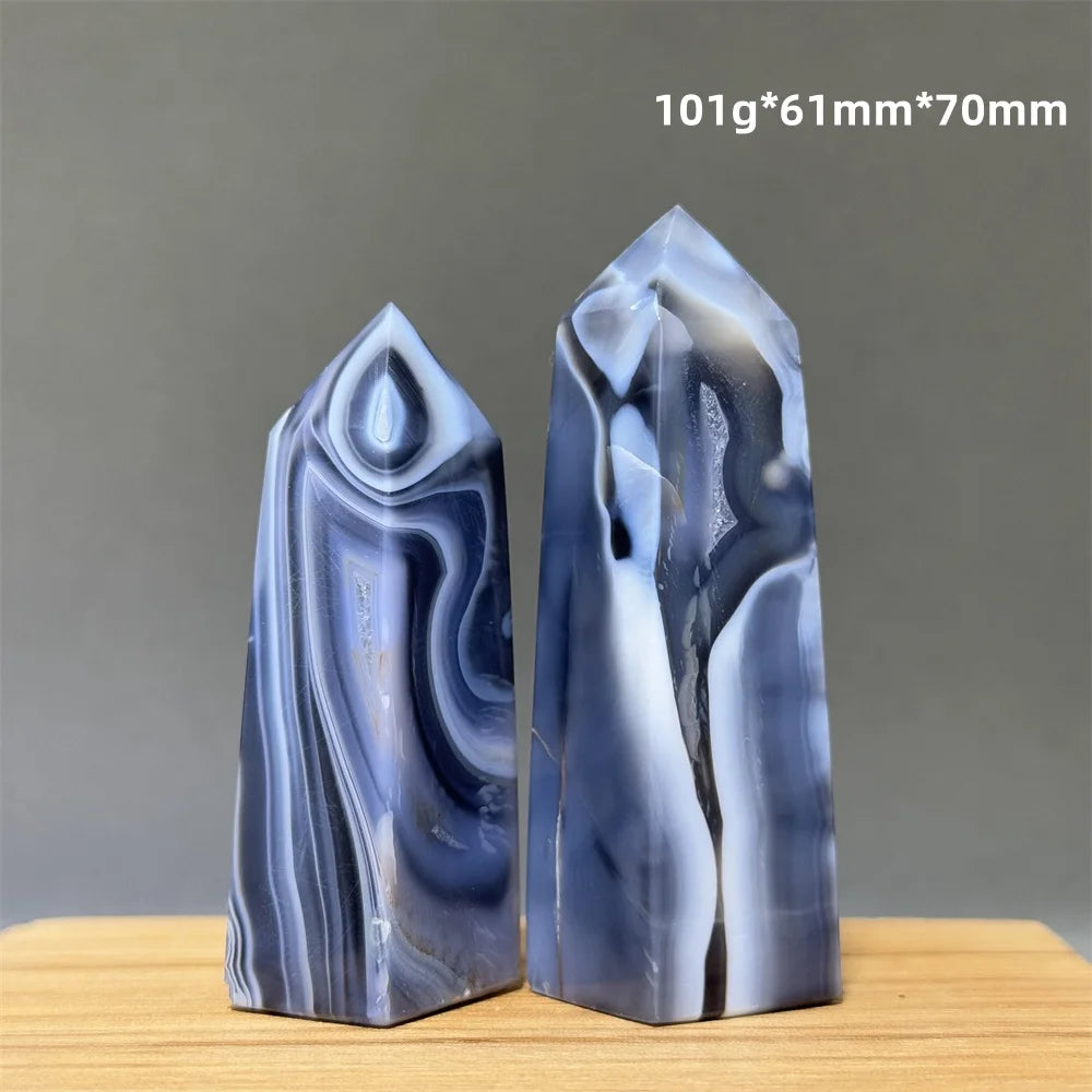 Blue Striped Agate Tower-ToShay.org