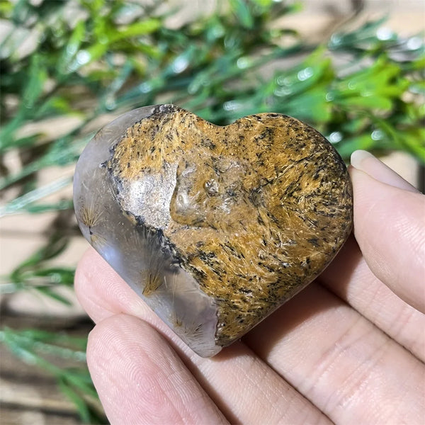 Yellow Hair Agate Heart-ToShay.org