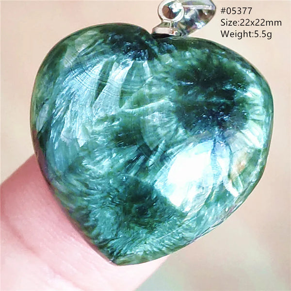 Green Seraphinite Heart Pendant-ToShay.org