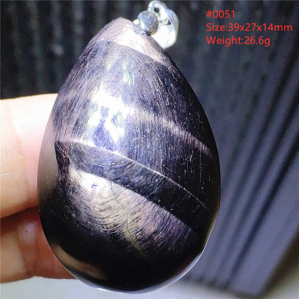 Silver Black Hypersthene Pendant-ToShay.org