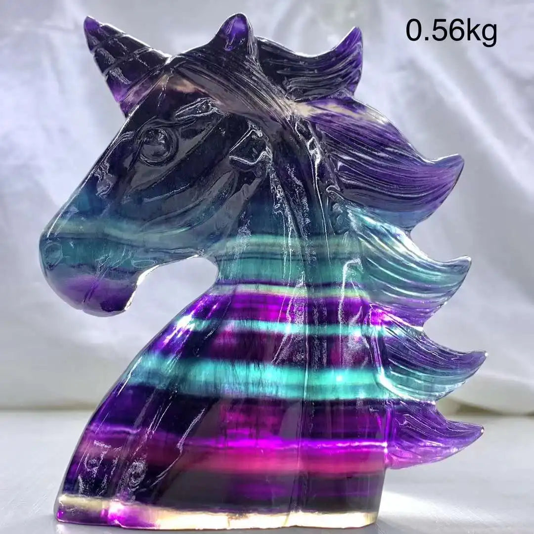 Rainbow Fluorite Unicorn Head-ToShay.org