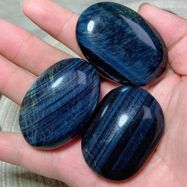 Blue Tiger Eye Palm Stone-ToShay.org