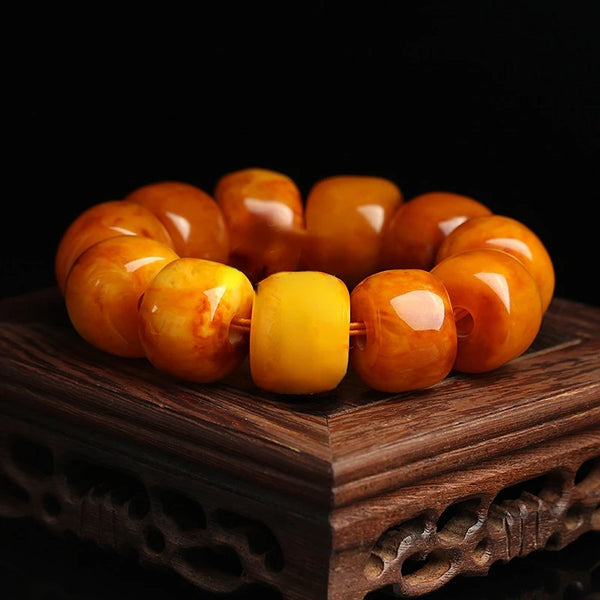 Yellow Amber Bead Bracelet-ToShay.org