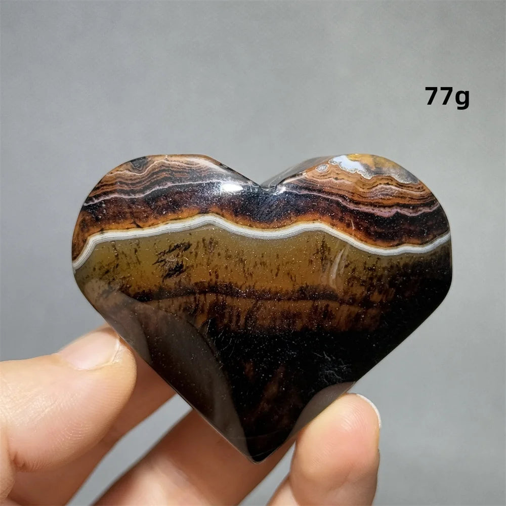 Red Black Striped Agate Heart-ToShay.org