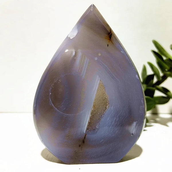 Blue Agate Geode Point-ToShay.org