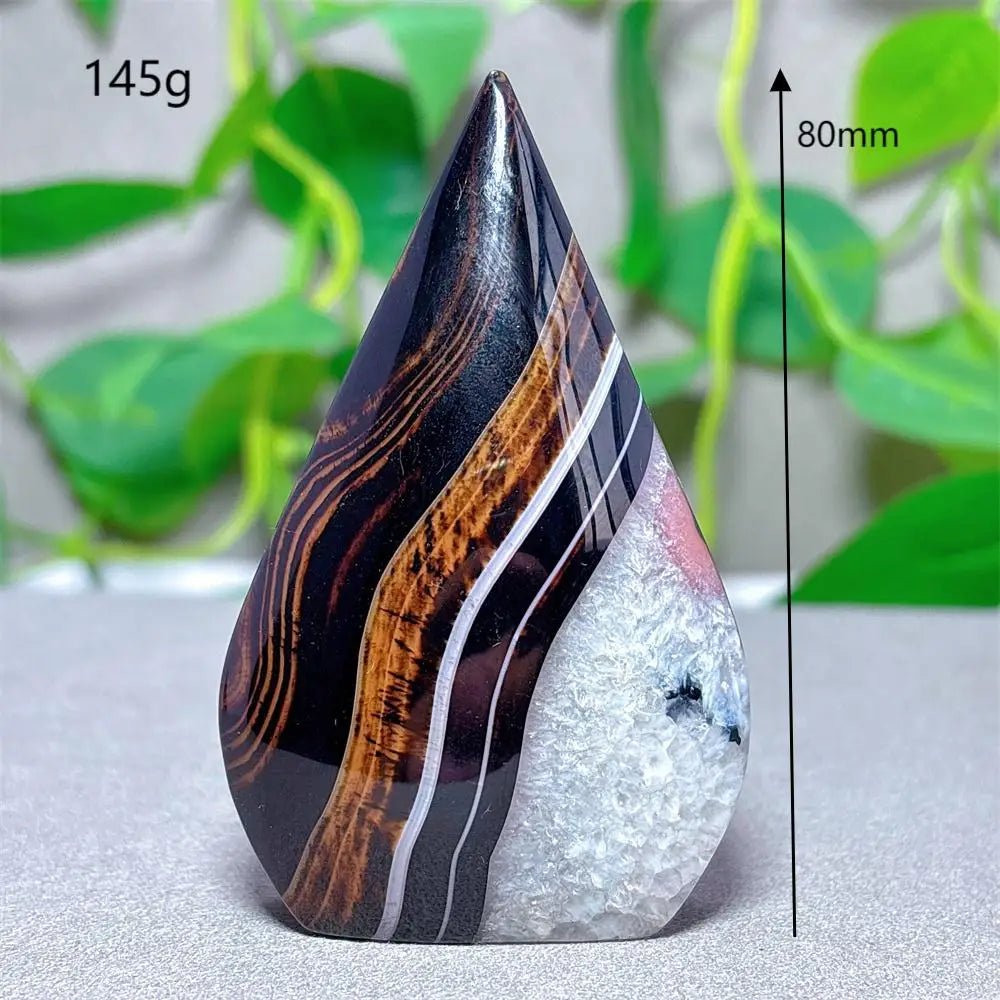 Black Red Silk Agate Flame-ToShay.org