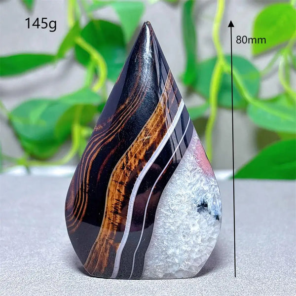 Black Red Silk Agate Flame-ToShay.org