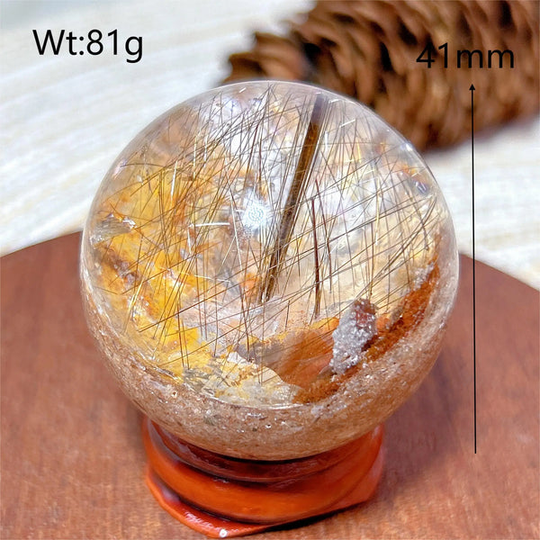 Gold Rutilated Crystal Ball-ToShay.org