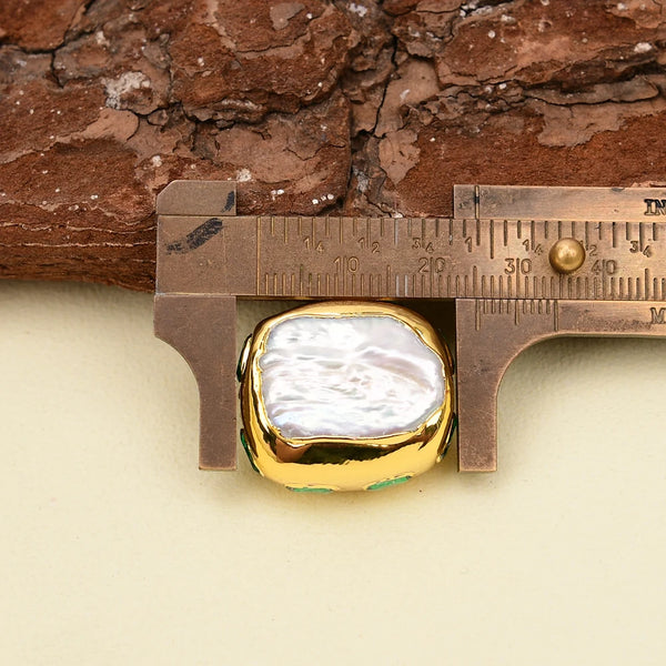White Pearl Bezel Beads-ToShay.org