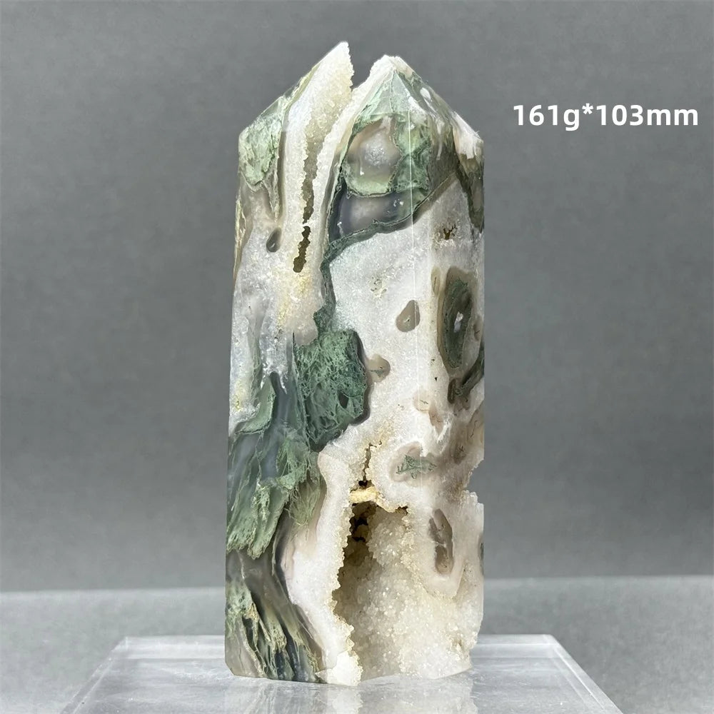 Green Aquatic Agate Tower-ToShay.org