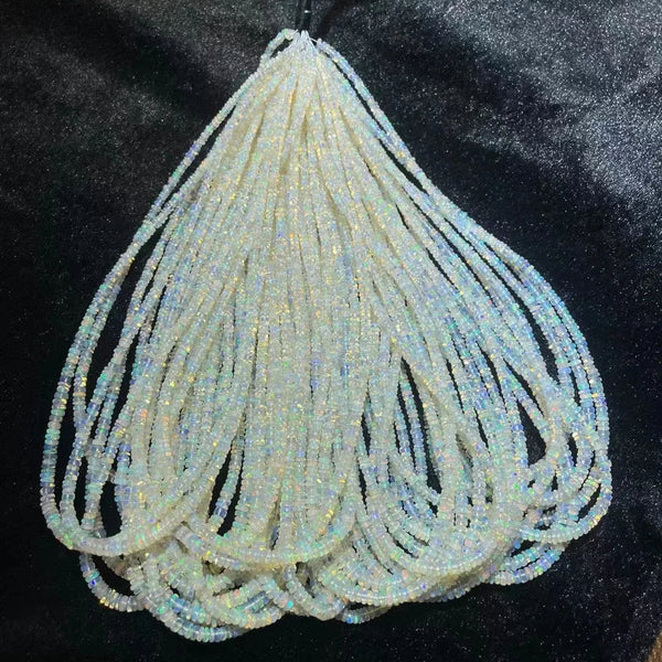 White Opal Rondelle Beads-ToShay.org