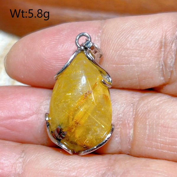 Gold Rutilated Pendant-ToShay.org