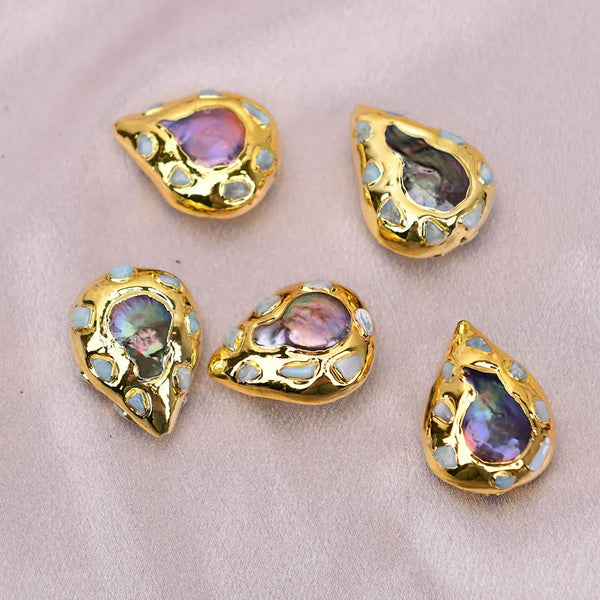 Black Pearl Bezel Beads-ToShay.org