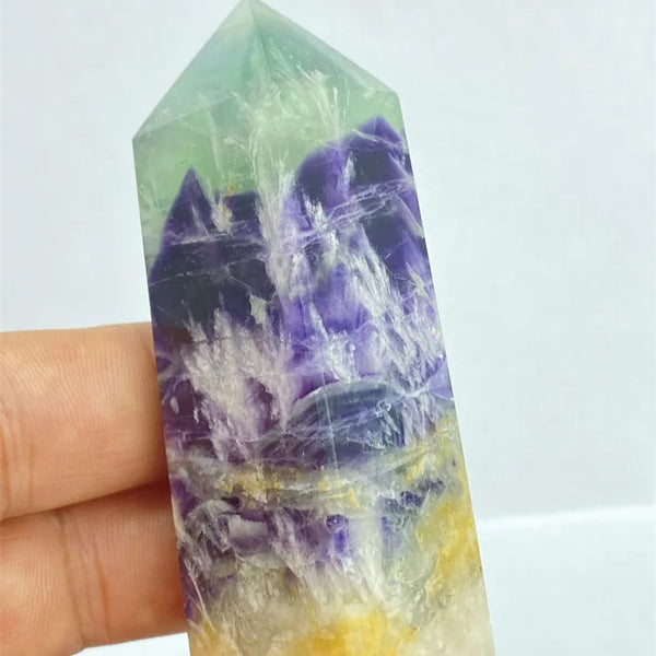 Rainbow Fluorite Crystal Point-ToShay.org