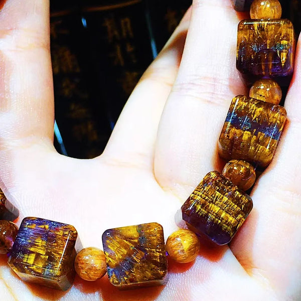 Purple Auralite Cube Bracelet-ToShay.org