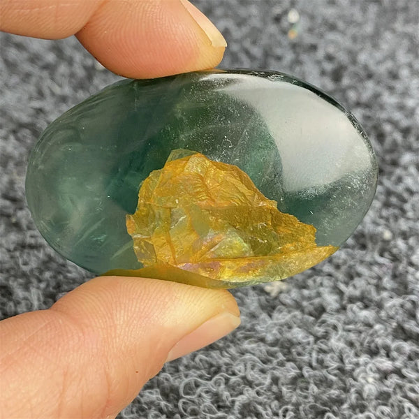 Green Fluorite Palm Stone-ToShay.org