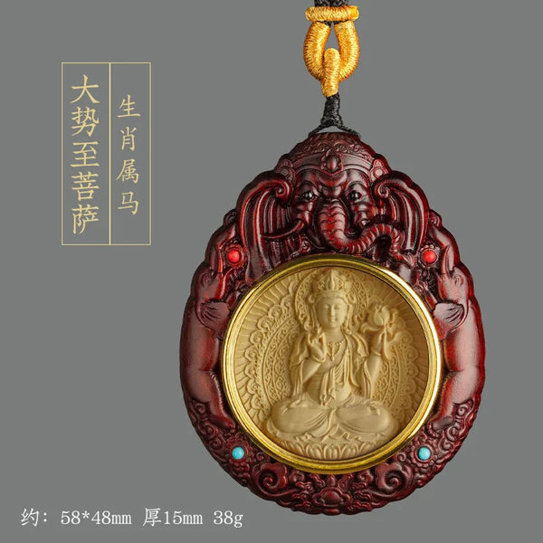 Red Rosewood Buddha Pendant-ToShay.org