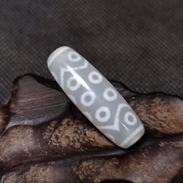 Grey Jade Agate Dzi Beads-ToShay.org