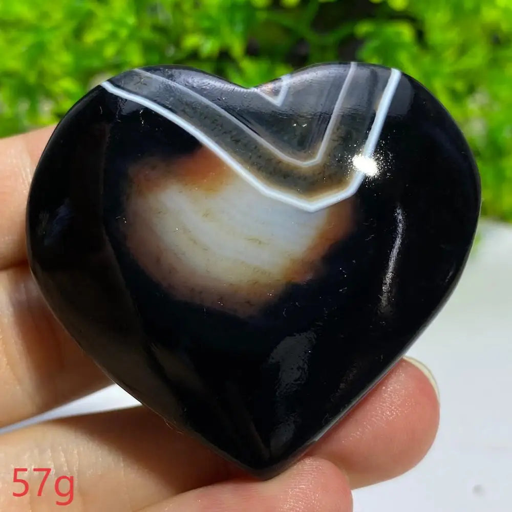 Black Agate Geode Heart-ToShay.org