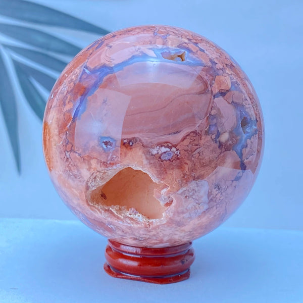 Pink Rose Hermosa Quartz Ball-ToShay.org