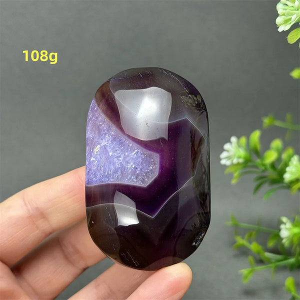 Purple Agate Palm Stone-ToShay.org