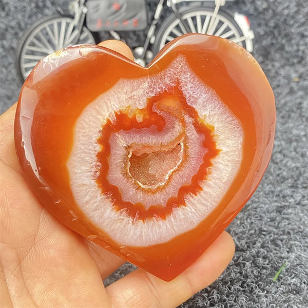 Red Agate Geode Heart-ToShay.org