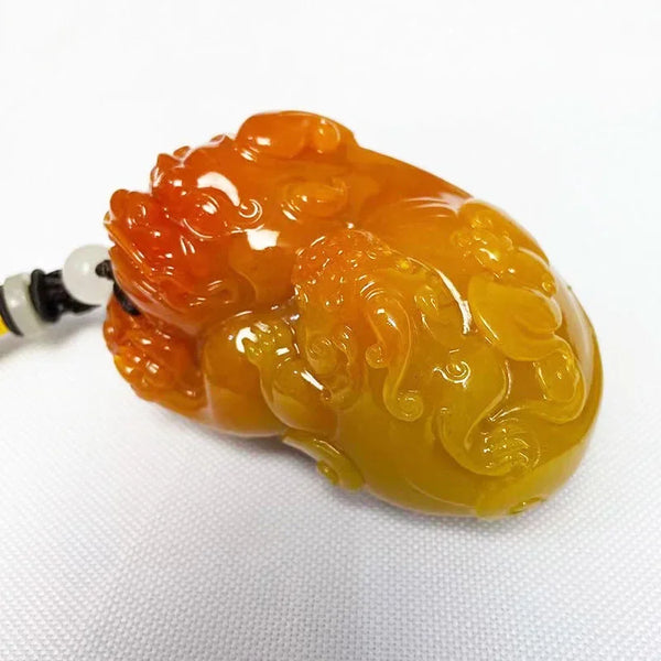 Yellow Jade Pixiu Pendant-ToShay.org