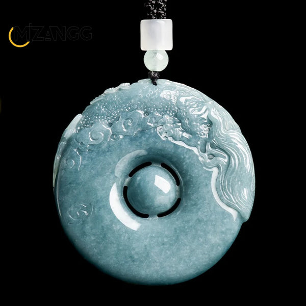 Blue Jadeite Dragon Pendant-ToShay.org