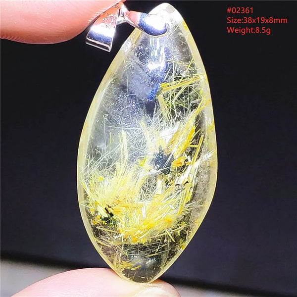Gold Rutilated Quartz Pendant-ToShay.org