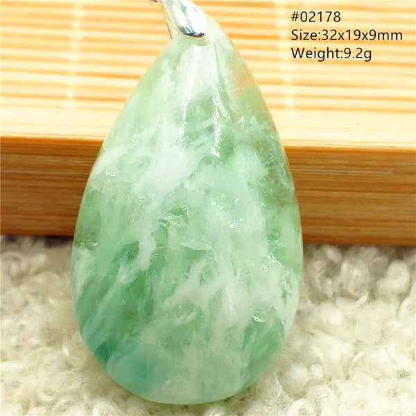 Green Feather Fluorite Pendant-ToShay.org