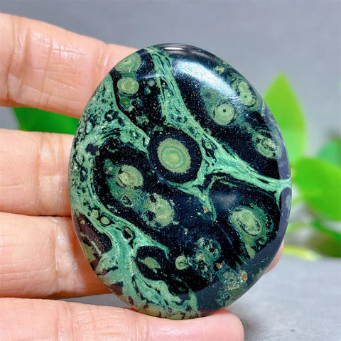 Green Malachite Palm Stone-ToShay.org