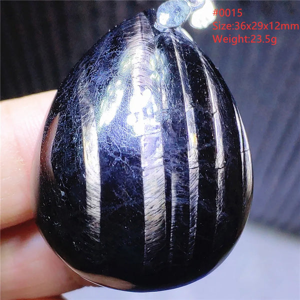 Silver Black Hypersthene Pendant-ToShay.org