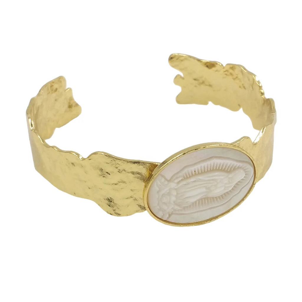 White Shell Cuff Bangle-ToShay.org