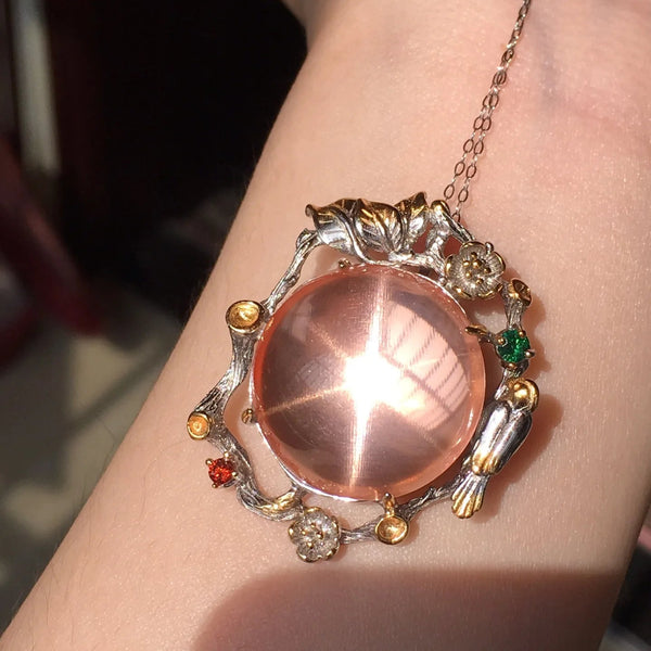 Pink Rose Quartz Pendant-ToShay.org