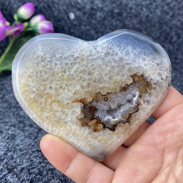 Grey Agate Geode Heart-ToShay.org