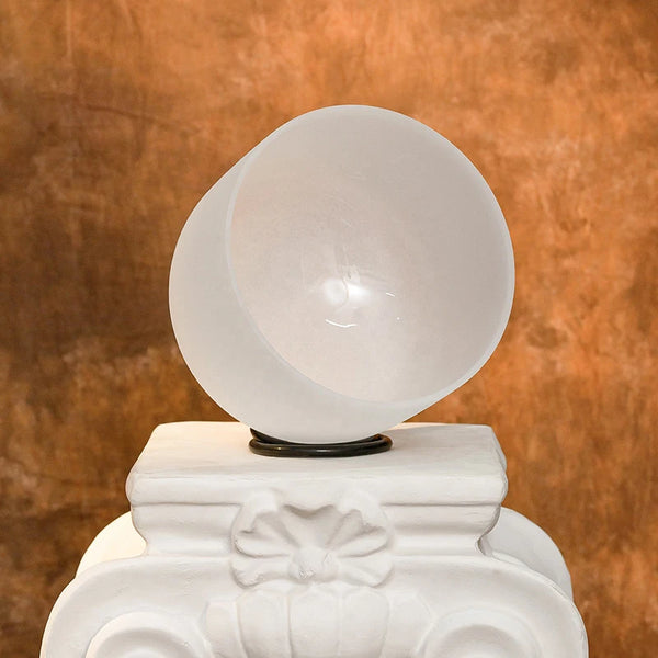 White Frosted Crystal Singing Bowl-ToShay.org