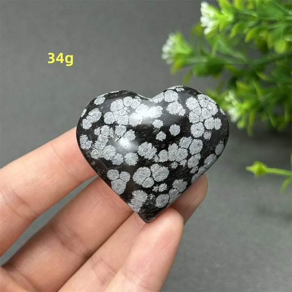 Black Snowflake Obsidian Heart-ToShay.org