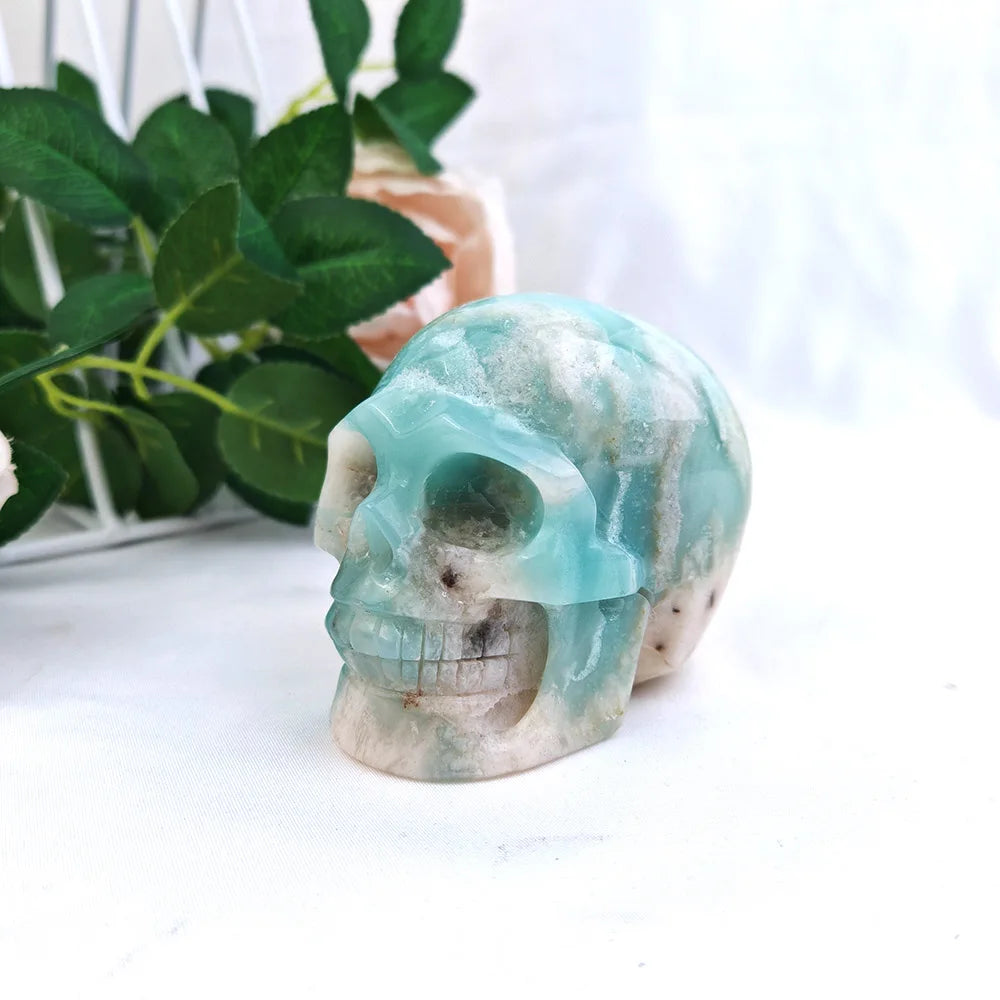 Blue Amazonite Crystal Skull-ToShay.org
