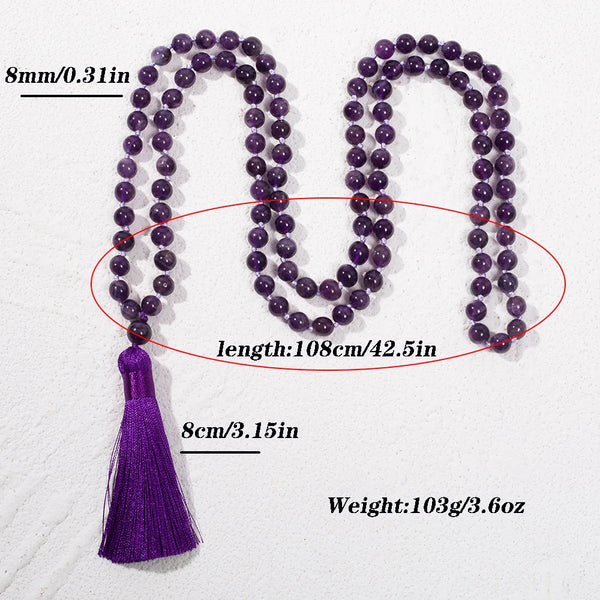 Purple Amethyst Bead Mala-ToShay.org