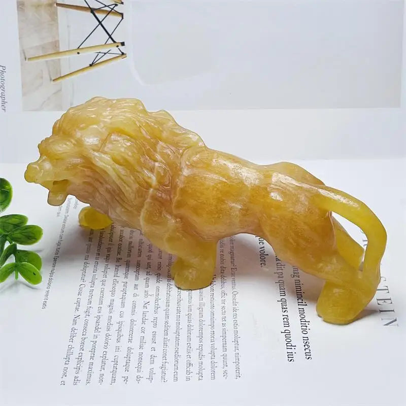 Orange Calcite Crystal Lion-ToShay.org